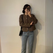 [ootd] 부기스 몰링 체크 트위드 자켓, 연청 데님 팬츠, 구찌 GG링 숄더백, 시즌 워머 폴라티, 프렌치 슬랙스, 앨리스마샤 바게트백, 크리블 팬츠, 부이부이 오르백