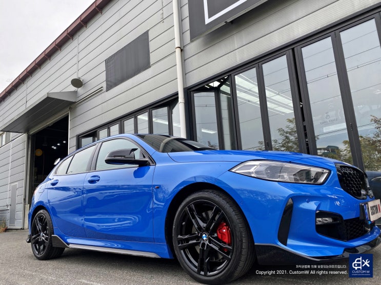 BMW 120i 704M 블랙유광 휠도색 + 레드 캘리퍼 도색 : 네이버 블로그