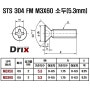 스텐 304 접시머리(머신) 볼트 나사 소두(5.3mm) M3X60