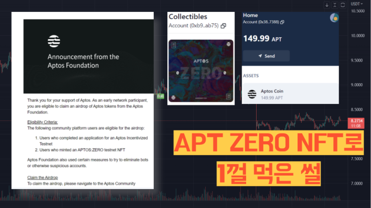 앱토스 ZERO NFT 다계정으로 APT 에어드랍 수익 1껄(1000만원) 먹었습니다. : 네이버 블로그