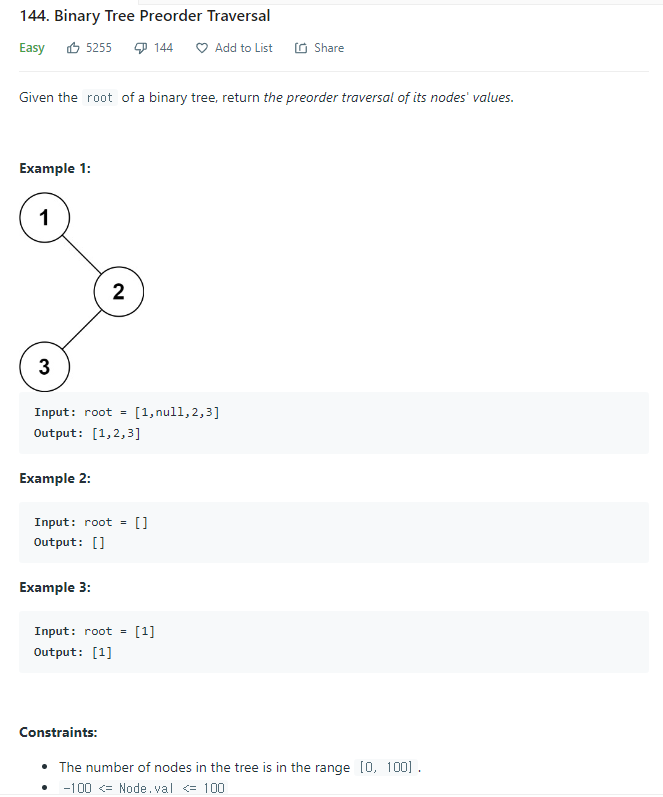 JAVA_Binary Tree Preorder Traversal_LeetCode 144 : 네이버 블로그