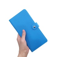 [제품개발] 하늘색 사피아노 원단으로 제작한 상큼한 여권지갑