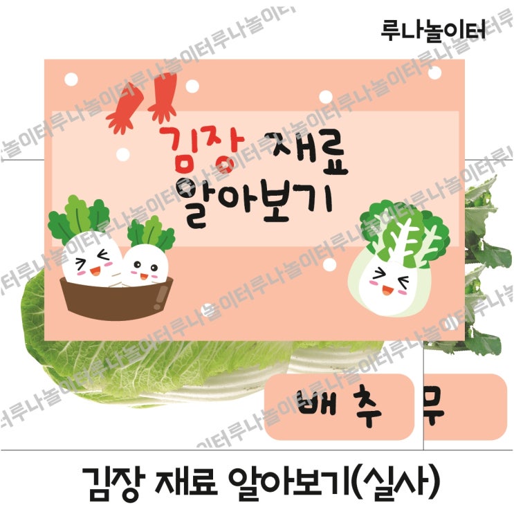 김장 재료 알아보기 / 김장 활동지 / 김치 담그기 활동지 / 김치 담그기 재료 알아보기 / 김치 깍두기 재료 사진자료 / 루나 ...