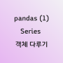 파이썬 pandas (1) Series 객체 다루기
