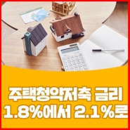 주택청약저축 금리 1.8%에서 2.1%로 6년 3개월만에 인상