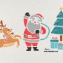 다가오는 겨울 크리스마스 스텐실도안 캐릭터 산타 루돌프 눈사람으로 크리스마스 장식해보아요