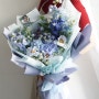 갓세븐 제이비 JayB님께 보내드린 청량 블루톤 꽃다발 서포트 후기 - 순수플라워 연예인꽃다발