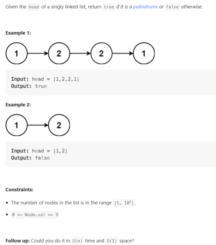 JAVA_Palindrome Linked List_LeetCode 234 : 네이버 블로그