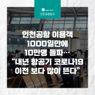 [인천공항 광고] 인천공항 이용객 1000일 만에 10만 명 돌파…“내년 항공기 코로나19이전 보다 많이 뜬다”