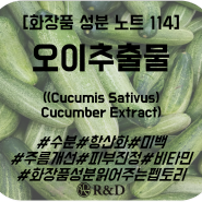 [화장품 성분 노트 114]오이추출물((Cucumis Sativus) Cucumber Extract)