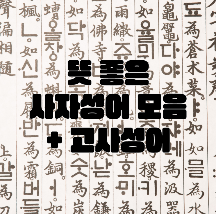 뜻 좋은 사자성어 모음 +고사성어 : 네이버 블로그