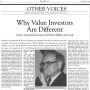 가치 투자자들은 왜 다를까