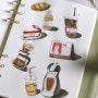 다이어리꾸미기 수채화 일러스트 그림그리기 아이콘 디자인 고체물감 워터브러쉬 케이크 음료그리기