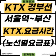 서울 부산 KTX 열차 요금 경부선 구간별 시간표 행신행