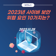 [보안뉴스]2023년 사이버 보안 위협 요인 10가지는?