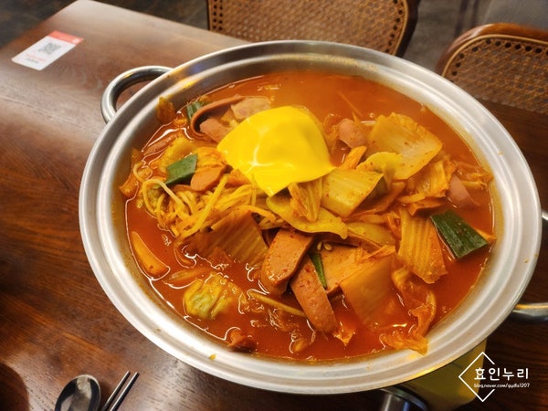 전대정문 스팸몽땅부대찌개 추운 날씨에는 따뜻한 국물이 진리 : 네이버 블로그