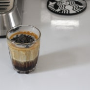 홈카페 특별한 커피메뉴 : 벌집을 통으로 올린 벌집라떼 그리고 블랙크림 에스프레소