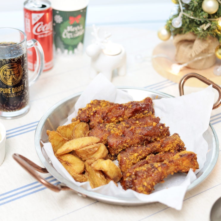 BHC 치킨 메뉴 가격 레드킹 폭립 맛 후기 : 네이버 블로그