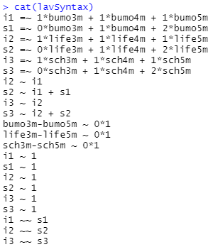 R : MPLUS 코드를 R 코드로 변환 mplus2lavaan.modelSyntax : 네이버 블로그