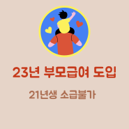 23년 부모급여 21년생 소급적용 불가