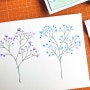 안개꽃 수채화 그림, 꽃으로 만든 수제 책갈피, 쉬운 꽃 그림