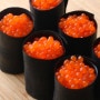 Salmon roe sushi cake, papaya orange