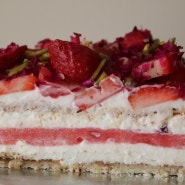 Watermelon Strawberry cake with rose aroma