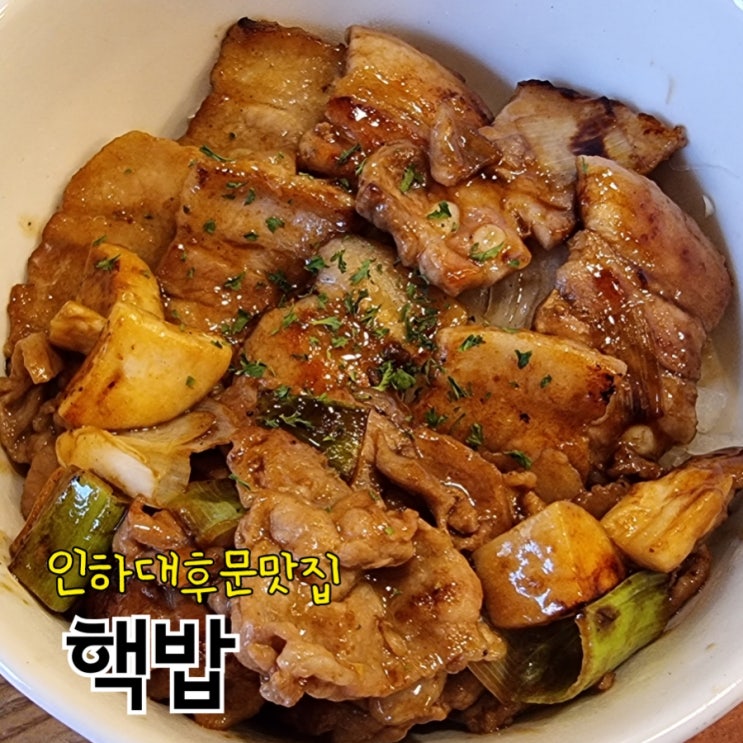 인하대후문 핵밥 덮밥 고기듬뿍 생연어 맛있네 : 네이버 블로그