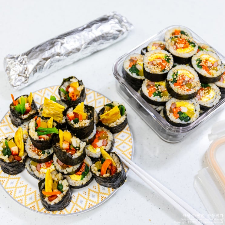 김밥만들기 김밥은 집김밥 기본김밥이 최고! 봄메뉴로 빠질수 없는 김밥맛있게싸는법 : 네이버 블로그