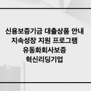 신보 대출 지속성장 지원 유동화회사보증 혁신리딩기업