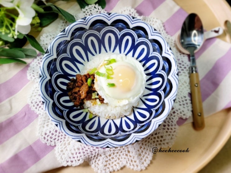 수란덮밥 예쁜 수란만드는방법 맛간장 계란비빔밥 : 네이버 블로그