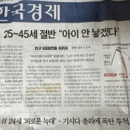 한국경제 신문스크랩 4월 셋째주 저출산이슈