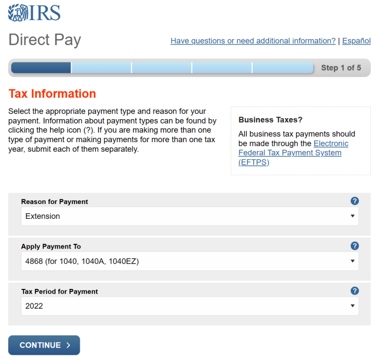  form 4868 