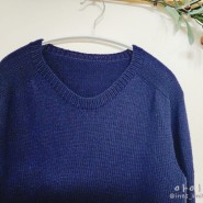 쉽게 뜨는 탑다운 니트 새들숄더 스웨터 뜨개질