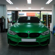 평택랩핑 BMW M4 사틴쉬어럭그린 전체시공!