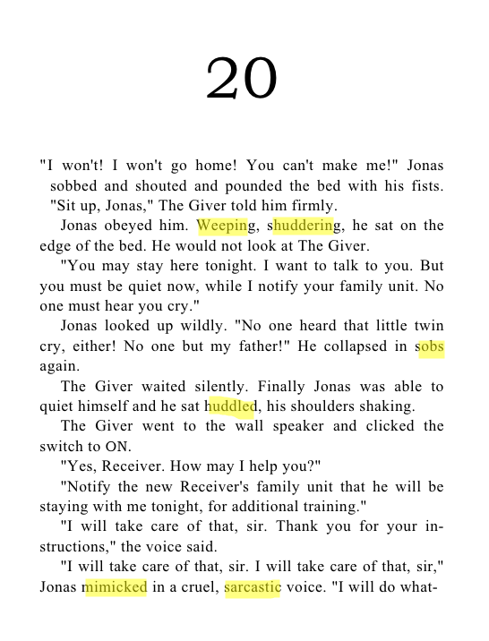The Giver Chapter 20 : 네이버 블로그