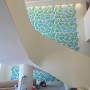 인테리어벽화 : 반복적인 무늬 패턴으로 작업한 부산 오시리아 스텐실벽화, 실내벽화