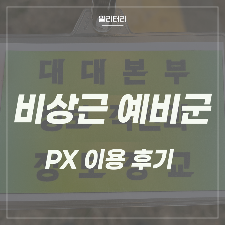 [비상근 예비군] Px 이용 후기 : 네이버 블로그