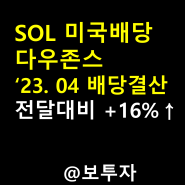 SOL 미국배당다우존스 배당금 분배금 '23년 04월 결산