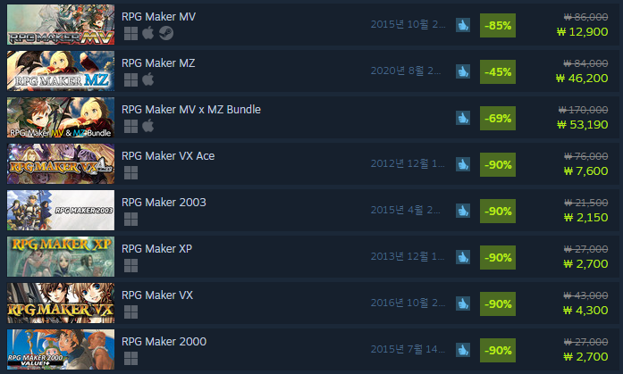 RPG Maker 시리즈 최대 90% 할인! 하지만, 구입 전에 고려해볼 만한 문제 : 네이버 블로그