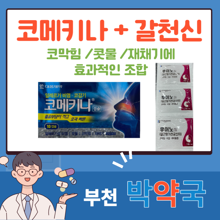 [졸음 부담을 줄인 코막힘,재채기 약] = 코메키나 (+갈근탕가천궁신이) ㅣ 가격,효능,부작용 ㅣ : 네이버 블로그