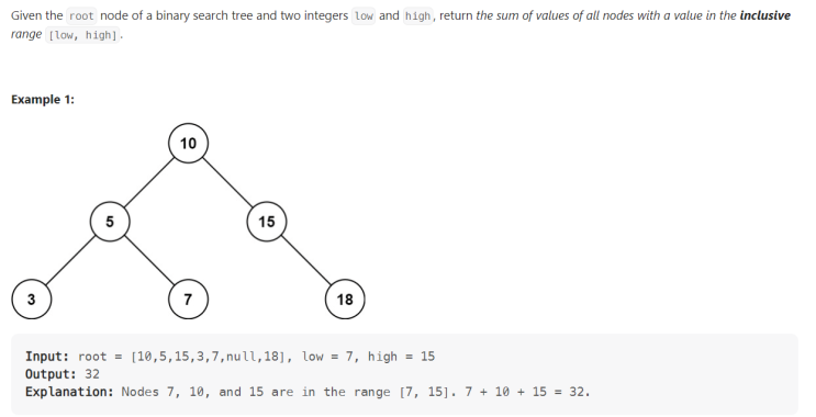 JAVA_Range Sum of BST_LeetCode 938 : 네이버 블로그