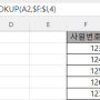 [공부 일기] 엑셀 함수 복습 [VLOOKUP 함수]