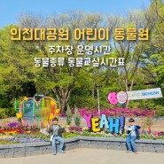 인천대공원 어린이 동물원 주차장 운영시간 동물 동물교실 시간표