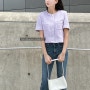미쏘 트위드 자켓 MIXXO 여성 반팔 크롭 숏 여름 아우터 데일리룩 코디