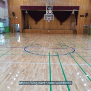[월드샌딩] 체육관 마루샌딩도장공사 / 청주 성화중학교