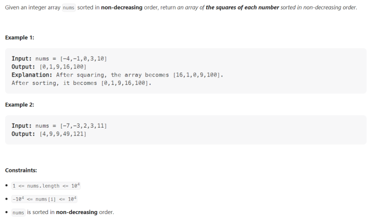 JAVA_Squares of a Sorted Array_LeetCode 977 : 네이버 블로그