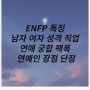 엔프피 ENFP 특징 남자 여자 성격 직업 연애 궁합 팩폭 연예인 장점 단점