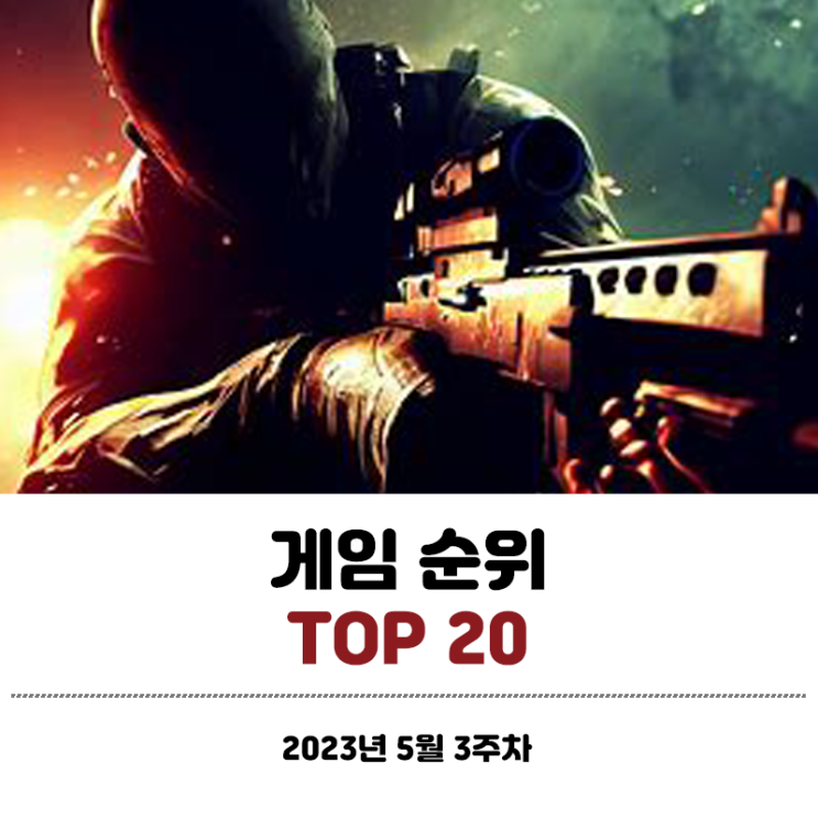 FPS 게임 순위 TOP 20 2023년 5월 3주차 : 네이버 블로그
