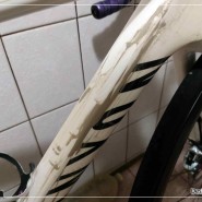 자전거 글라코 유리막제거 + 유막코팅 + 폴리싱 황변 변색 흰색프레임